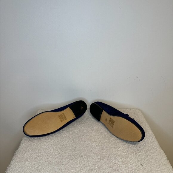Vintage Havana | Sue Velvet Flats | Blue - Picture 7 of 8